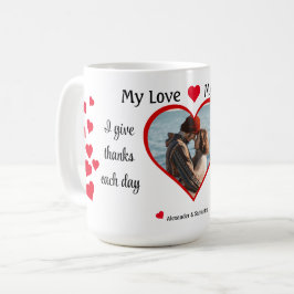 Mijn Liefde Mijn Leven Romantisch Hart Foto Koffiemok