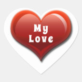 Mijn liefde Modern Red Heart Hart Sticker (Voorkant)