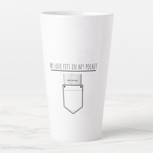 Mijn liefde past in mijn zak latte mok (Voorkant)