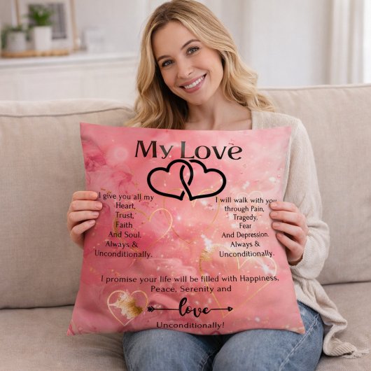 Mijn liefde Romantische Hart Glitterend  Kussen