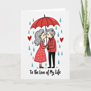 Mijn Liefde Romantische Regen Kus Kaart