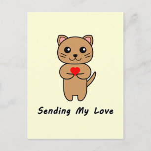 Mijn liefde sturen - Gele achtergrond (verticaal) Briefkaart