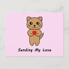 Mijn liefde sturen - Roze achtergrond Briefkaart