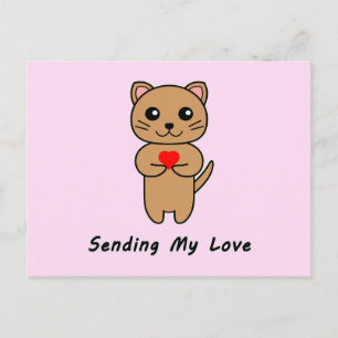 Mijn liefde sturen - Roze achtergrond Briefkaart