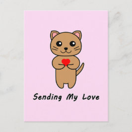 Mijn liefde sturen - Roze achtergrond (verticaal) Briefkaart