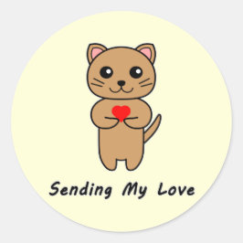 Mijn liefde sturen sticker met gele achtergrond