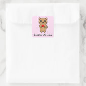 Mijn liefde sturen vierkante sticker (Tas)