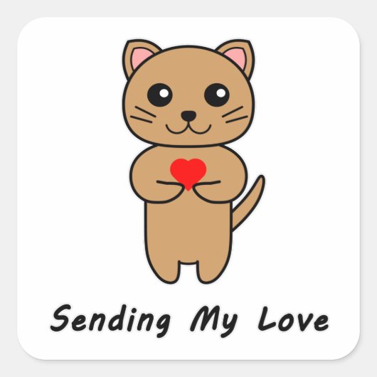 Mijn liefde sturen vierkante sticker (Voorkant)