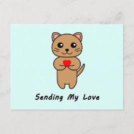 Mijn liefde verzenden - Blauwe achtergrond Briefkaart