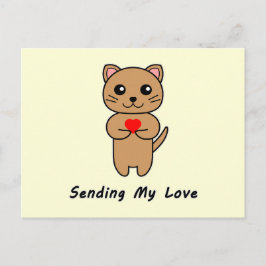 Mijn liefde verzenden - Gele achtergrond Briefkaart