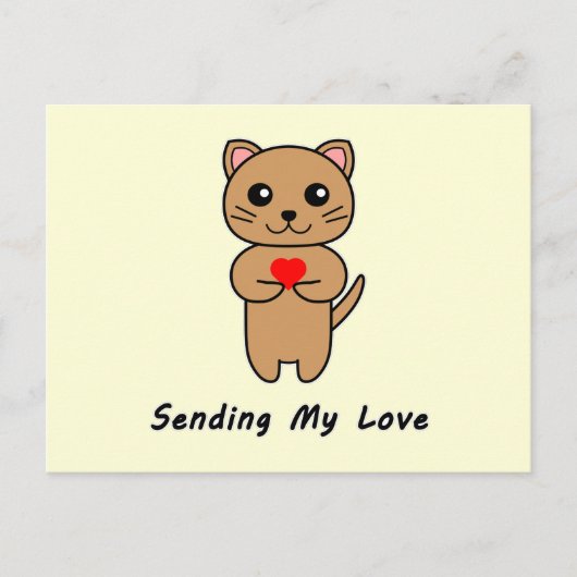 Mijn liefde verzenden - Gele achtergrond Briefkaart (Voorkant)