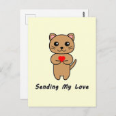 Mijn liefde verzenden - Gele achtergrond (verticaa Briefkaart (Voorkant / Achterkant)