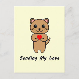 Mijn liefde verzenden - Gele achtergrond (verticaa Briefkaart