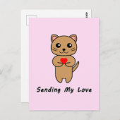 Mijn liefde verzenden - Roze achtergrond (verticaa Briefkaart (Voorkant / Achterkant)