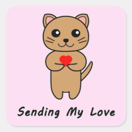 Mijn liefde verzenden vierkante sticker