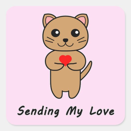 Mijn liefde verzenden vierkante sticker (Voorkant)