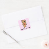 Mijn liefde verzenden vierkante sticker (Envelop)