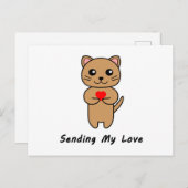 Mijn liefde verzenden - Witte achtergrond Briefkaart (Voorkant / Achterkant)