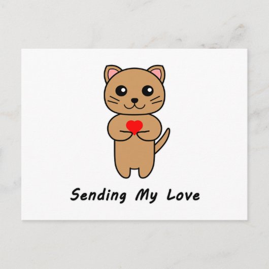 Mijn liefde verzenden - Witte achtergrond Briefkaart (Voorkant)