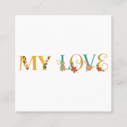 Mijn liefde vierkante visitekaartje (Voorkant)