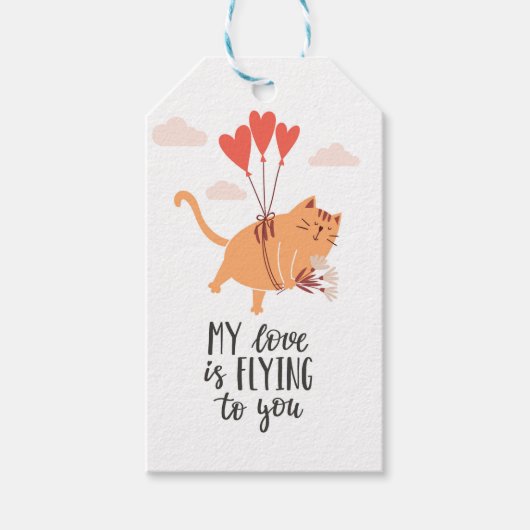 Mijn liefde vliegt naar jou cadeaulabel (Voorkant)