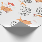 Mijn liefde vliegt naar jou cadeaupapier (Hoek)