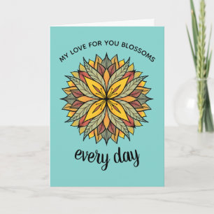Mijn liefde voor jou bloeit elke dag bloem kaart