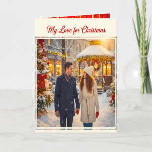 MIJN LIEFDE VOOR KERST MAN EN VROUW SCÈNE SAMEN KAART