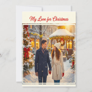 MIJN LIEFDE VOOR KERSTMAN EN -VROUW SAMEN FEESTDAGENKAART