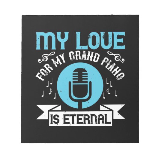 Mijn liefde voor mijn grote piano is etherisch notitieblok (Voorkant)
