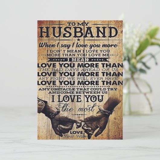 Mijn liefde voor mijn man | Cute Quottes Gift | Feestdagenkaart (Staand voorkant)