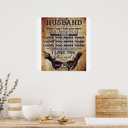 Mijn liefde voor mijn man | Cute Quottes Gift | Poster (Keuken)