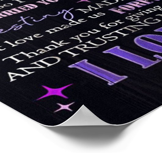 Mijn liefde voor mijn man | Cute Quottes Gift | Poster (Hoek)