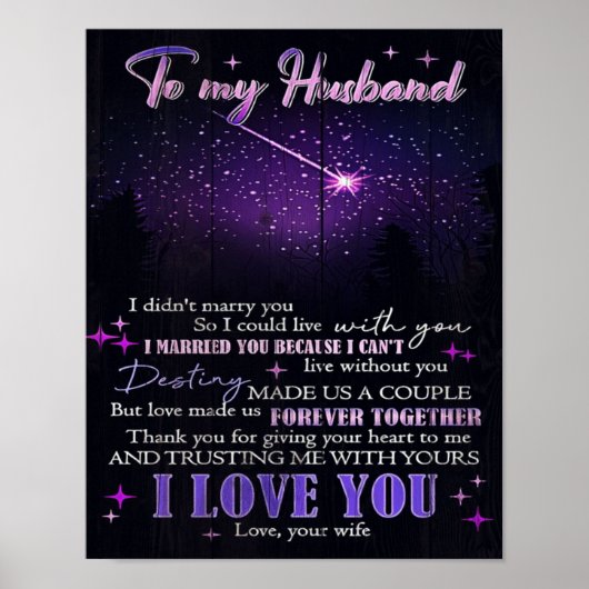 Mijn liefde voor mijn man | Cute Quottes Gift | Poster (Voorkant)