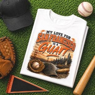 Mijn Liefde voor San Francisco Is Reuzenhonkbal Tri-Blend Shirt