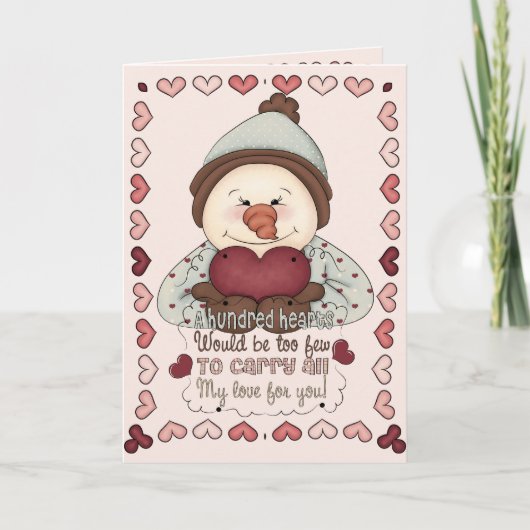 Mijn liefde voor Snowman Feestdagen Kaart (Voorkant)