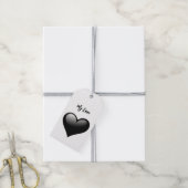 Mijn Liefde - Zwart en Wit Hart Cadeaulabel (Met Touw)