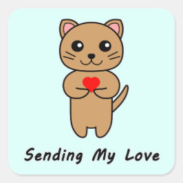 Mijn liefdesblauwe achtergrond verzenden vierkante sticker