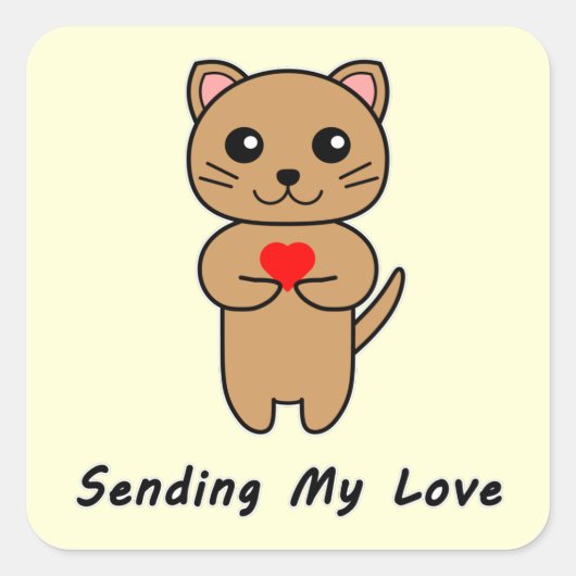 Mijn liefdesgele achtergrond verzenden vierkante sticker (Voorkant)