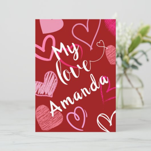 Mijn liefdeshart Valentijnskaart Feestdagenkaart (Staand voorkant)