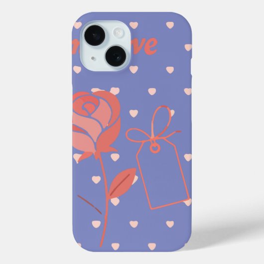 Mijn Liefdesroos en Hart Achtergrond Case-Mate iPhone Case (Achterkant)