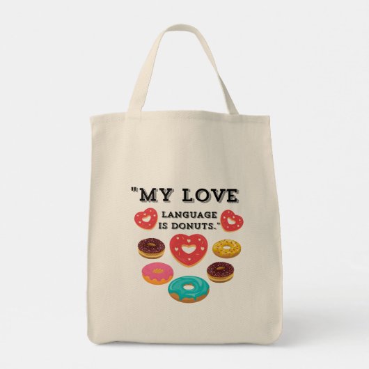 MIJN LIEFDESTAAL IS DONUTS TOTE BAG (Achterkant)