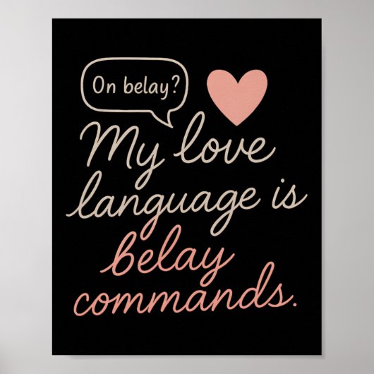 Mijn liefdestaal is klimcommando's Rotsbeklimmen G Poster (Voorkant)