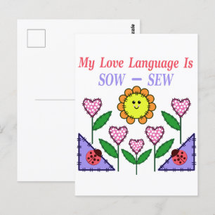 Mijn liefdestaal is naaien briefkaart