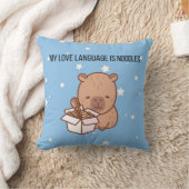 Mijn liefdestaal is noedels | Kawaii Capybara Deco Kussen (Deken)