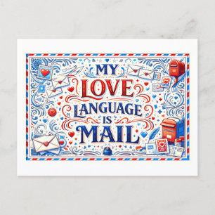 "Mijn liefdestaal is post" Briefkaart