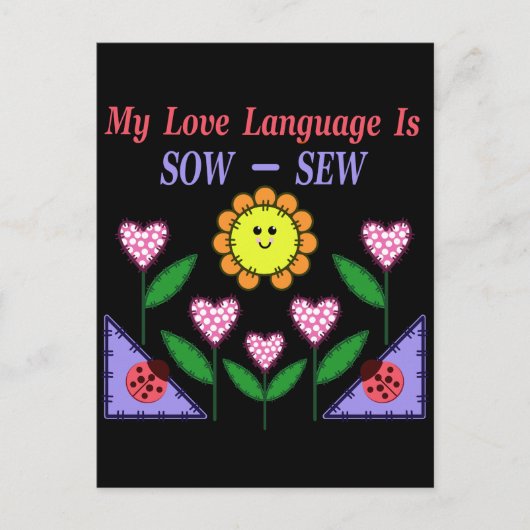 Mijn liefdestaal is Zaauw - Naaien Briefkaart (Voorkant)