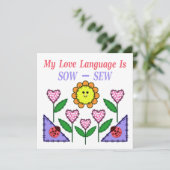 Mijn liefdestaal is Zaauw - Naaien Kaart (Staand voorkant)