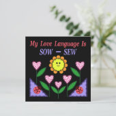 Mijn liefdestaal is Zaauw - Naaien Kaart (Staand voorkant)