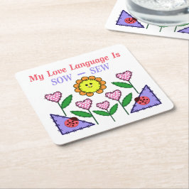 Mijn liefdestaal is Zaauw - Naaien Kartonnen Onderzetters